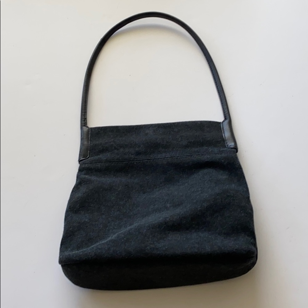 J Crew small shoulder strap charcoal gray bag